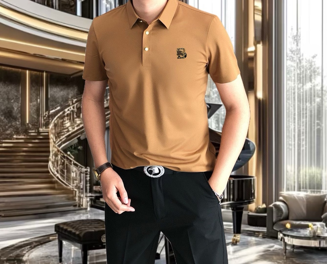  BURBE** 巴宝莉2025春夏新款原单男士翻领短袖Polo衫T恤 爆款🔥  ✨简洁时尚百搭 高端品