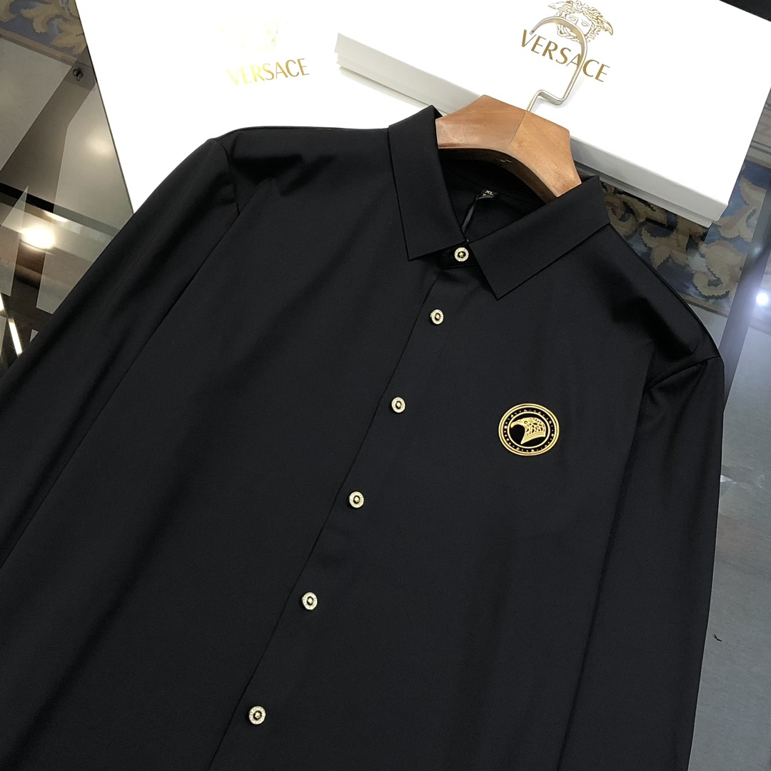  史蒂芬新款男士原单休闲长袖衬衫 官网同步发售 ✨简洁时尚百搭 高端品质✨无缝切割包边 胸前印胶烫钻lo