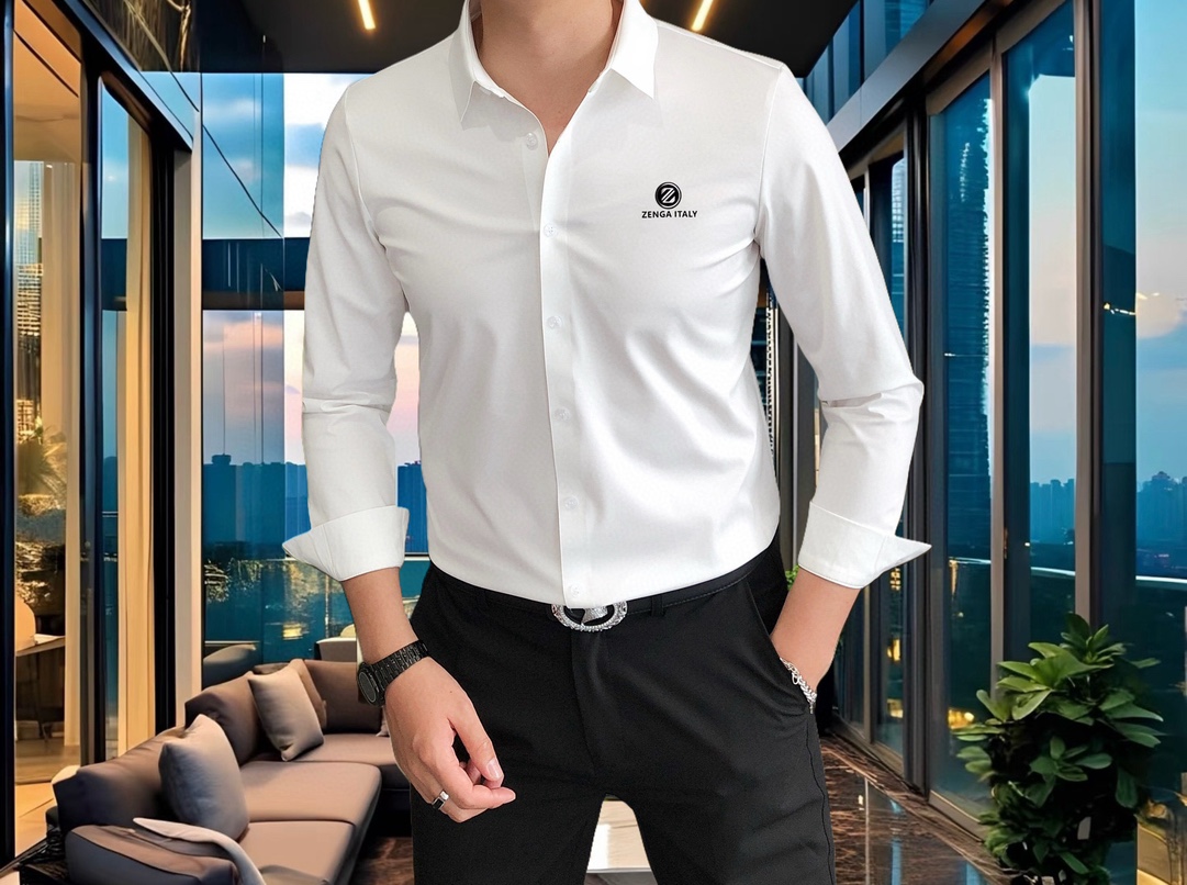 NO:131836,Z*gna 2025 early spring new men's original single casual long-sleeved shirt is released simultaneously on the official website. Simple, fashionable and versatile, high-end quality seamless cutting and edging, three-dimensional printed letter logo pattern design, custom imported Jinmintian silk cotton fabric, large elasticity, no wrinkles, customized hardware accessories, comfortable to wear, breathable, high grade and texture, simple and generous, fashionable and unique, casual, handsome and stylish, showing the temperament of a big brand. Size M-4XL (maximum wearable about 195 kilograms, please report height and weight to place an order) shipped the next day, zegna, shirts, alexander wang19860909Z*gna 杰尼亚2025早春新款男士原单休闲长袖衬衫 官网同步发售 简洁时尚百搭 高端品质无缝切割包边 立体印胶字母logo图案设计 定制进口锦氨天丝棉面料 弹力大 不起皱 定制五金辅料 穿着舒适 透气 档次高很有质感 简单大方得体 时尚不失个性 上身休闲随性 帅气有型 彰显大牌气质.尺码M-4XL（最大可穿195斤左右 下单请报身高体重)隔天出货,,zegna,shirts,alexander wang,Men's clothing