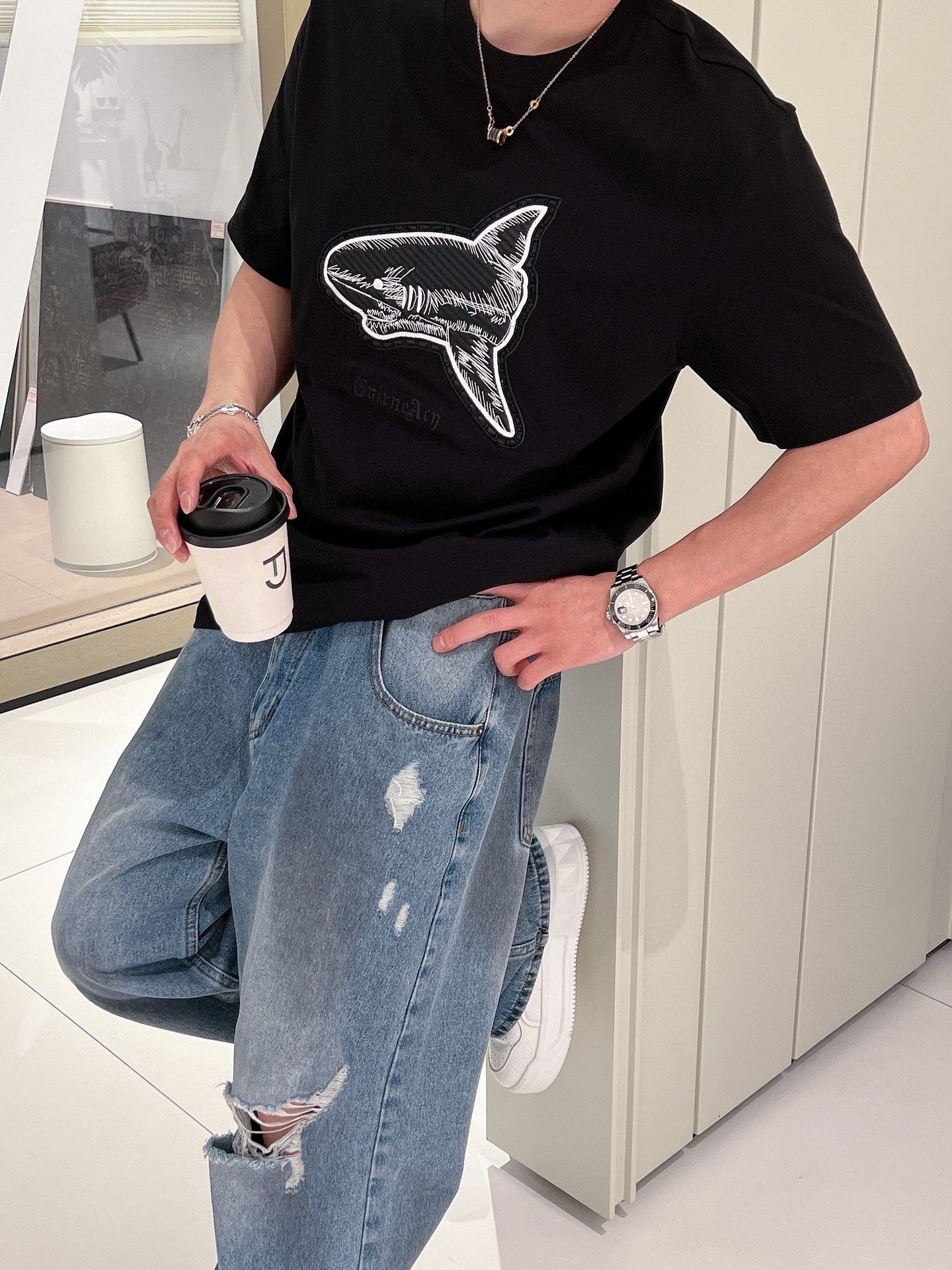 “Original Palm Angels Spring/Summer T-Shirts: 100% Cotton, Soft Embroidery, Fine Craftsmanship” - 图片 7