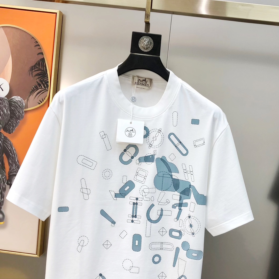  H*rmes 爱马仕2025春夏新款原单男士圆领短袖T恤 专柜同步售卖 🔥🔥爆款✨✨高端品质 高版本 