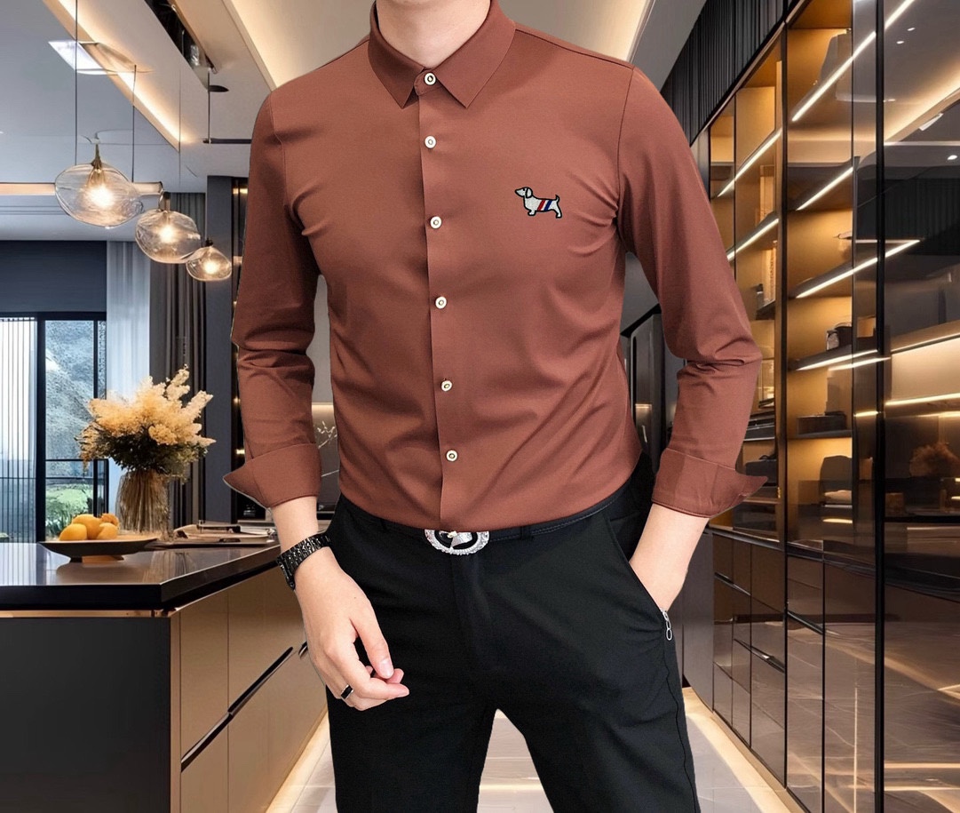 P550 TB Tom Brown’s New 2025 Long-Sleeve Shirt: High-End Quality, Simple Fashion - 图片 5