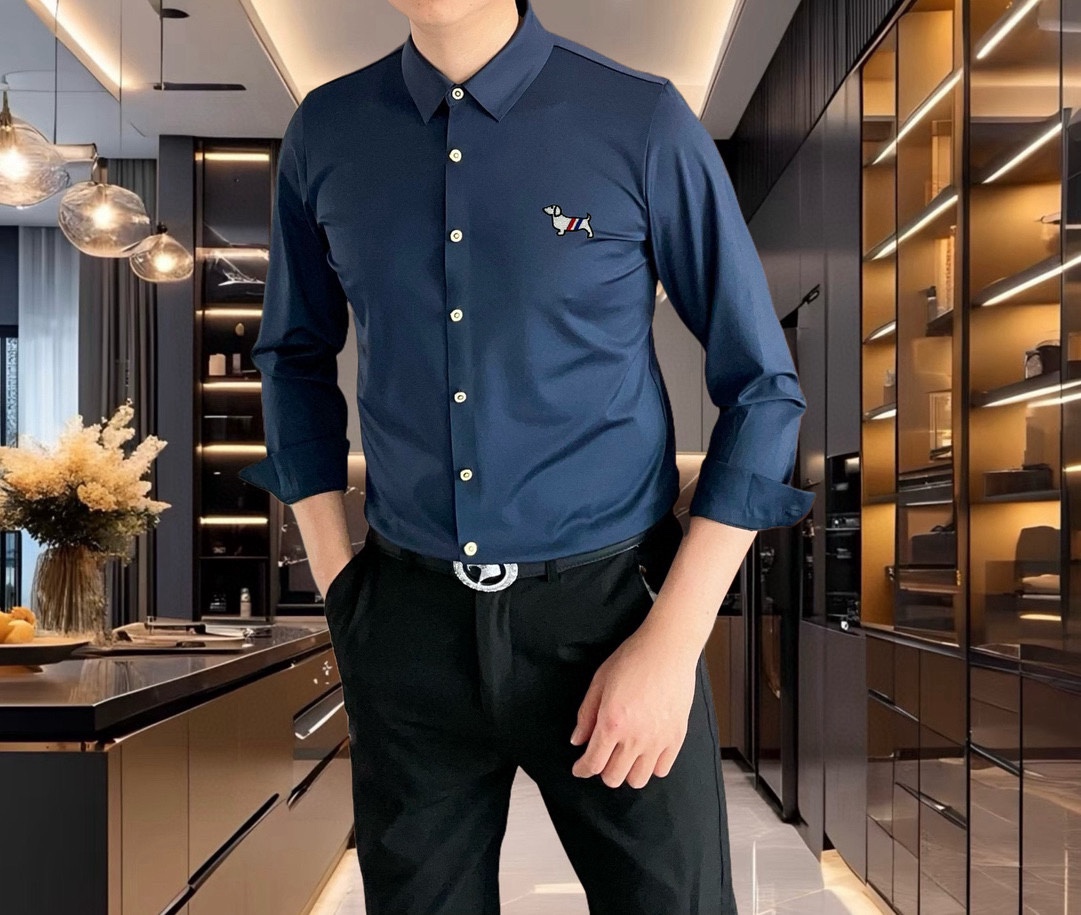 P550 TB Tom Brown’s New 2025 Long-Sleeve Shirt: High-End Quality, Simple Fashion - 图片 9