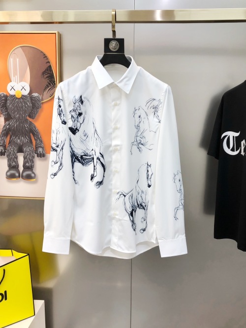 H*rmes Men's Long Sleeve Casual Shirt with Stylish Horse Print 1 H*rmes Men's Long Sleeve Casual Shirt with Stylish Horse Print