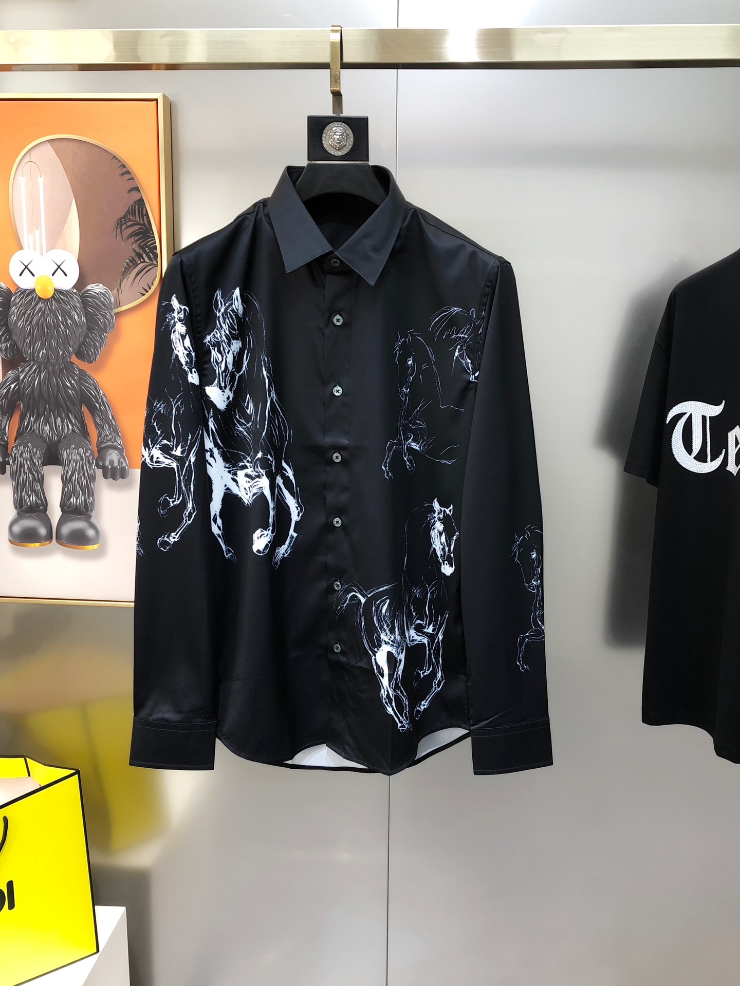 H*rmes Men's Casual Long Sleeve Shirt with Horse Print - High Fashion 2 i1750681542 5893 6