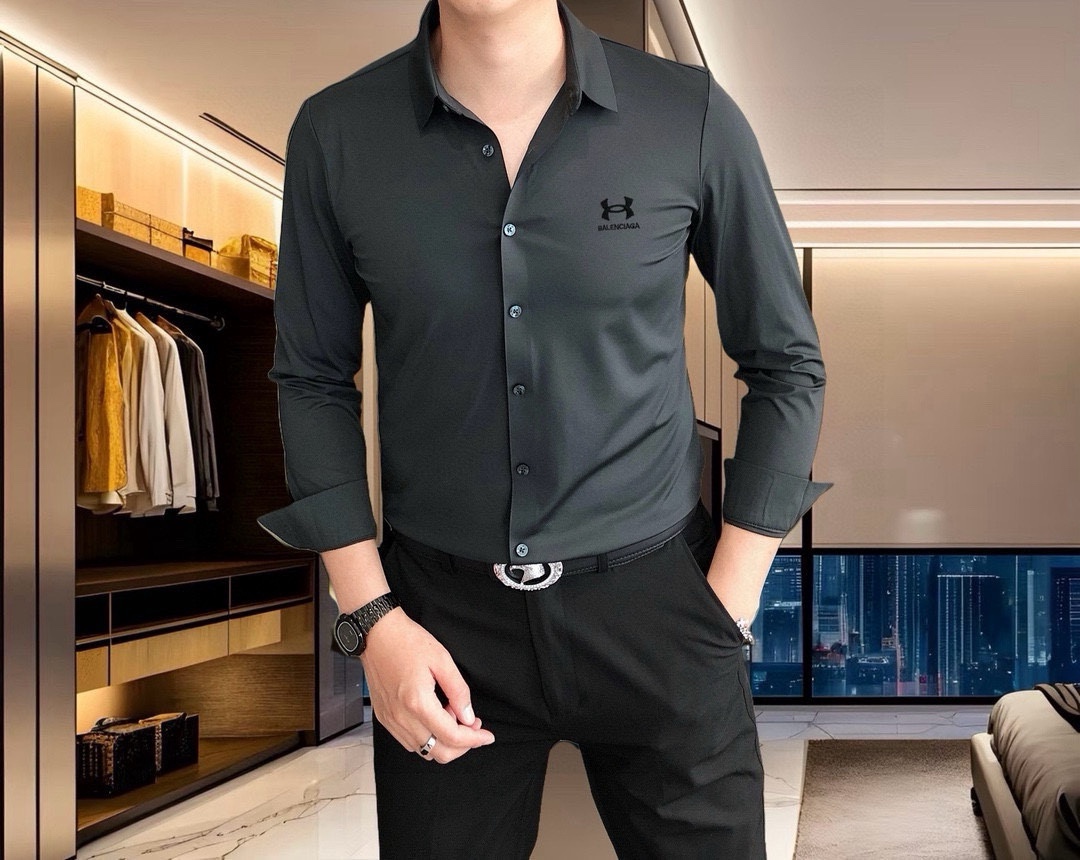 “2025 Parisian Balenciaga Long-Sleeve Shirt: 3D Logo, Custom Caramel Fabric, High Quality” - 图片 7