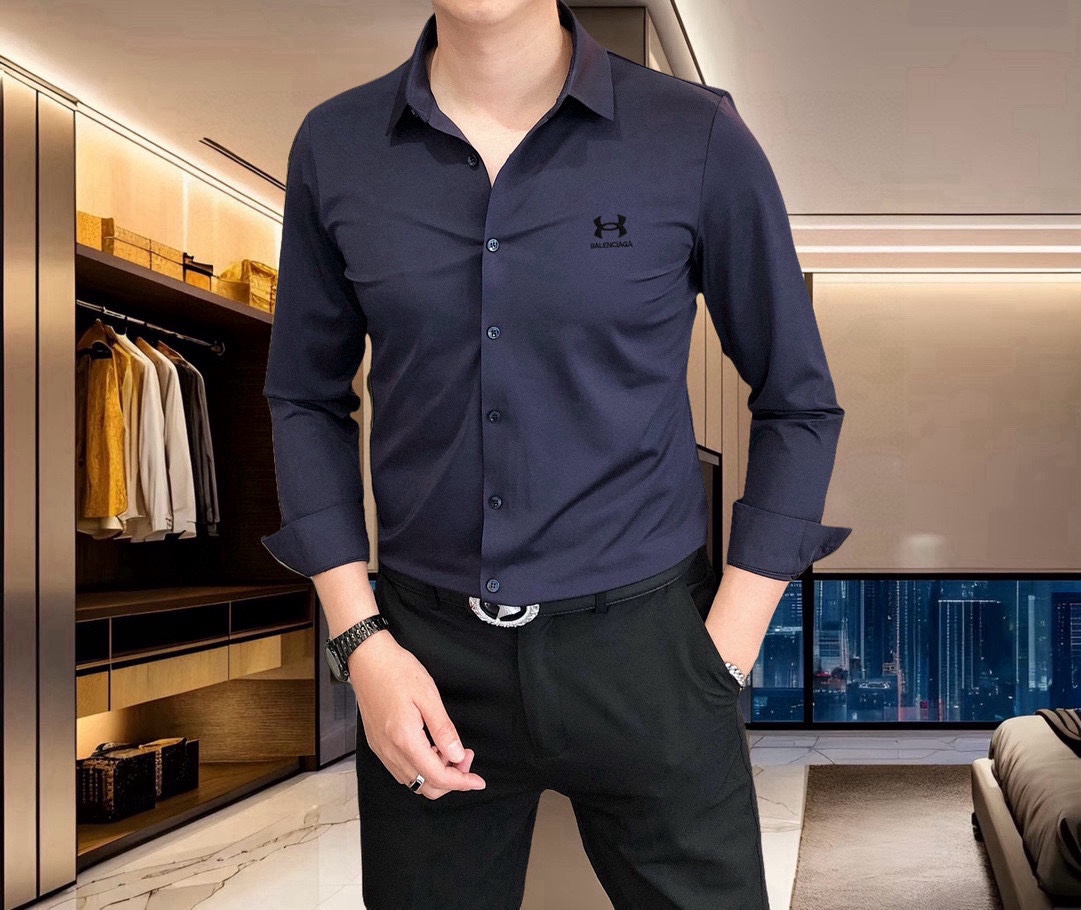 “2025 Parisian Balenciaga Long-Sleeve Shirt: 3D Logo, Custom Caramel Fabric, High Quality” - 图片 3