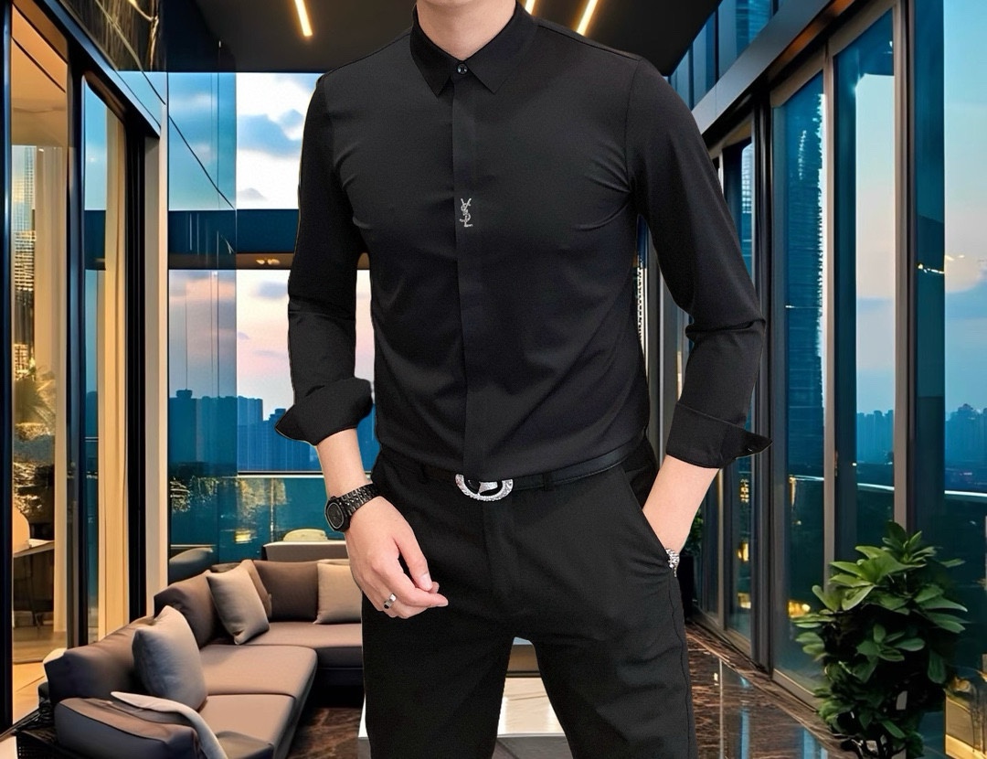 YSL Men’s Long-Sleeved T-shirts 205: High-Quality Fashion with Custom Logo Design