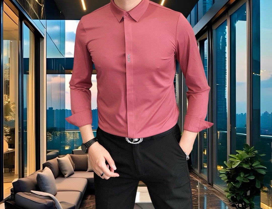 YSL Men’s Long-Sleeved T-shirts 205: High-Quality Fashion with Custom Logo Design - 图片 8