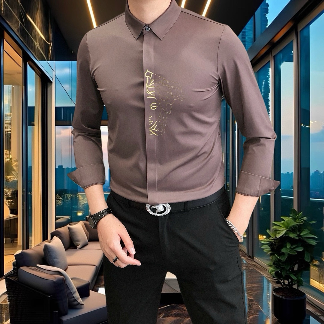 New Versace Van Sage 2025 Male Shirts: High-Quality, Stylish, Custom Design, Fast Delivery - 图片 7