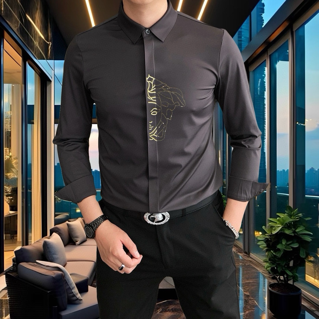 New Versace Van Sage 2025 Male Shirts: High-Quality, Stylish, Custom Design, Fast Delivery - 图片 3