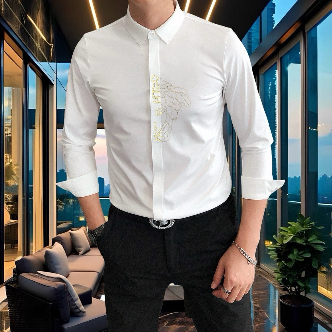 New Versace Van Sage 2025 Male Shirts: High-Quality, Stylish, Custom Design, Fast Delivery - 图片 4