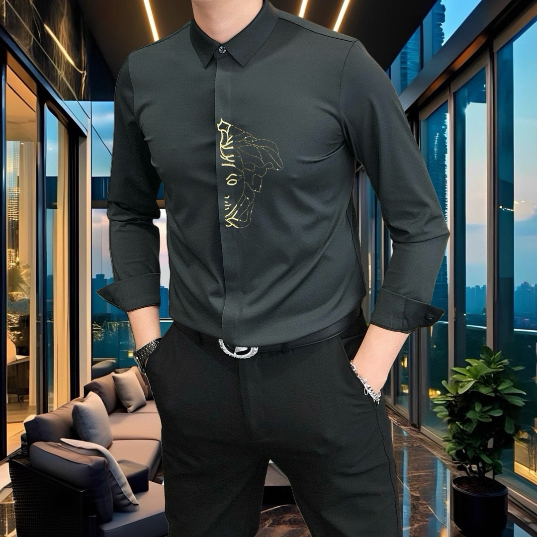 New Versace Van Sage 2025 Male Shirts: High-Quality, Stylish, Custom Design, Fast Delivery - 图片 5