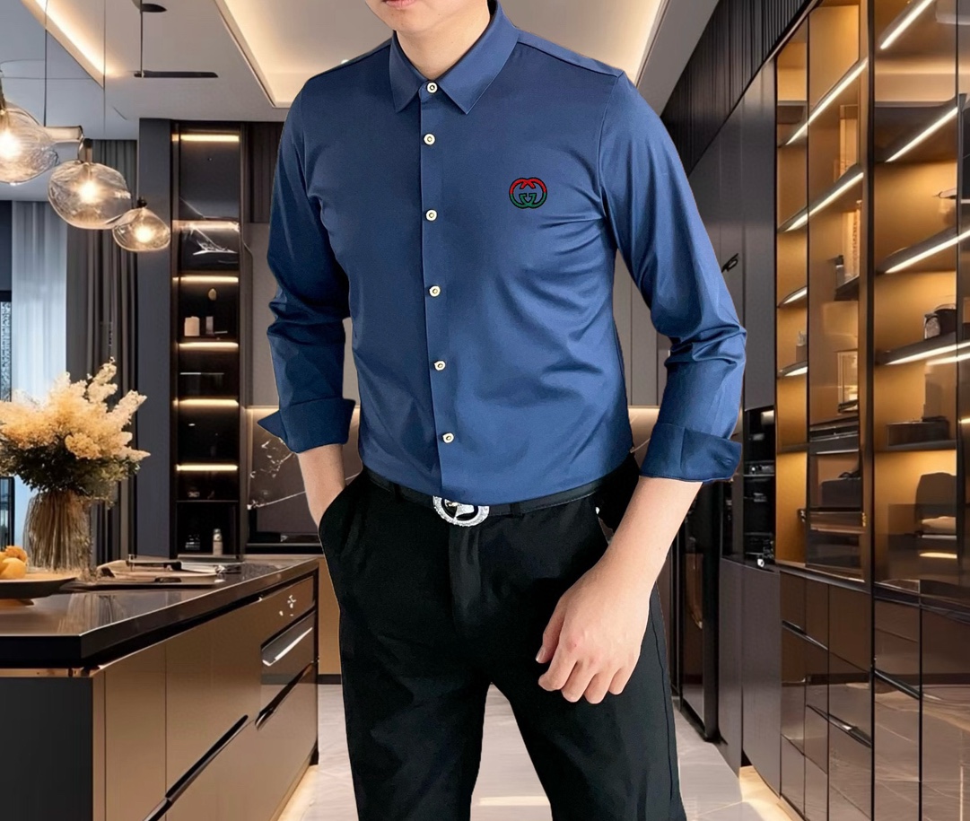 High-end men’s shirt with embroidery logo, custom sizes, and fast delivery. - 图片 4