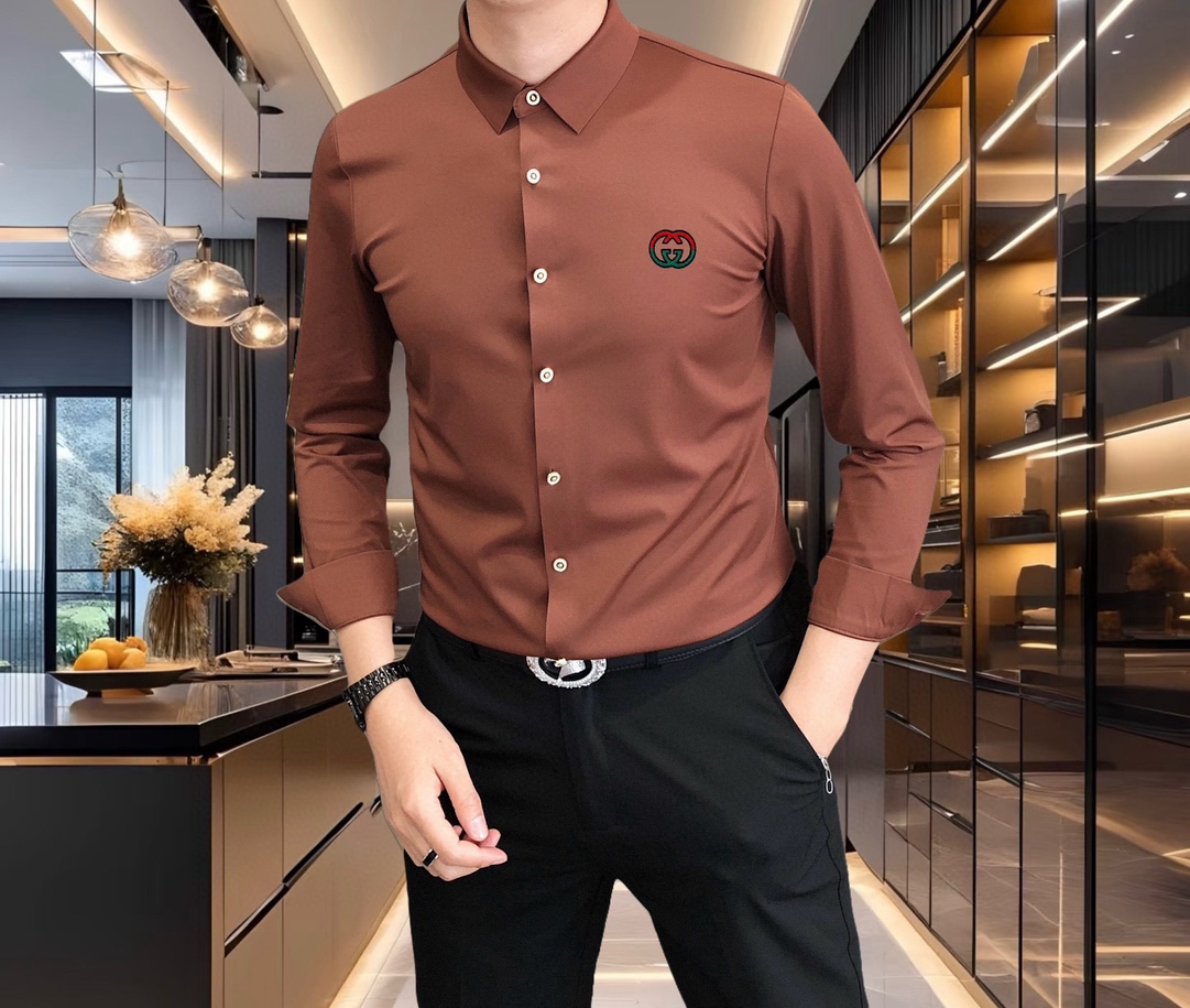 High-end men’s shirt with embroidery logo, custom sizes, and fast delivery. - 图片 6