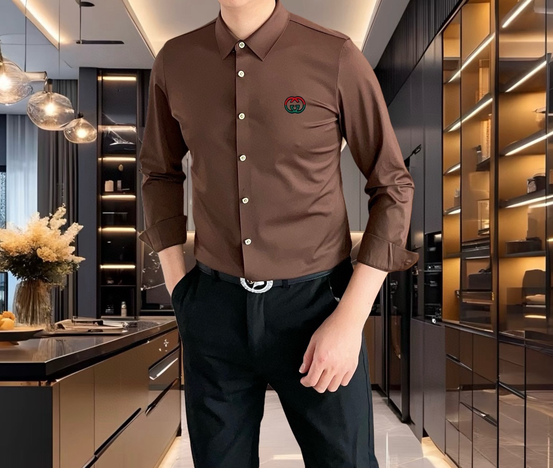 High-end men’s shirt with embroidery logo, custom sizes, and fast delivery. - 图片 8