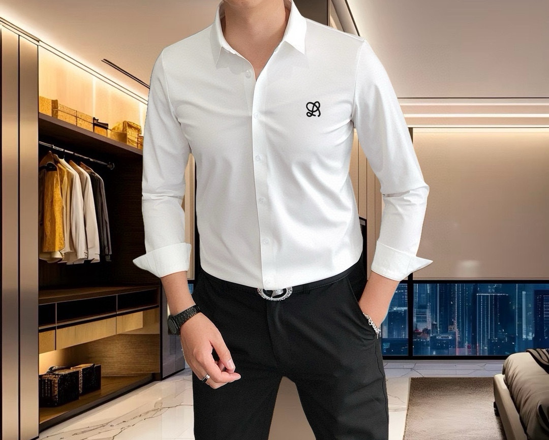 New 2025 Men’s Long-Sleeve Shirt: High-Quality, Simplistic Fashion, Next-Day Delivery - 图片 1