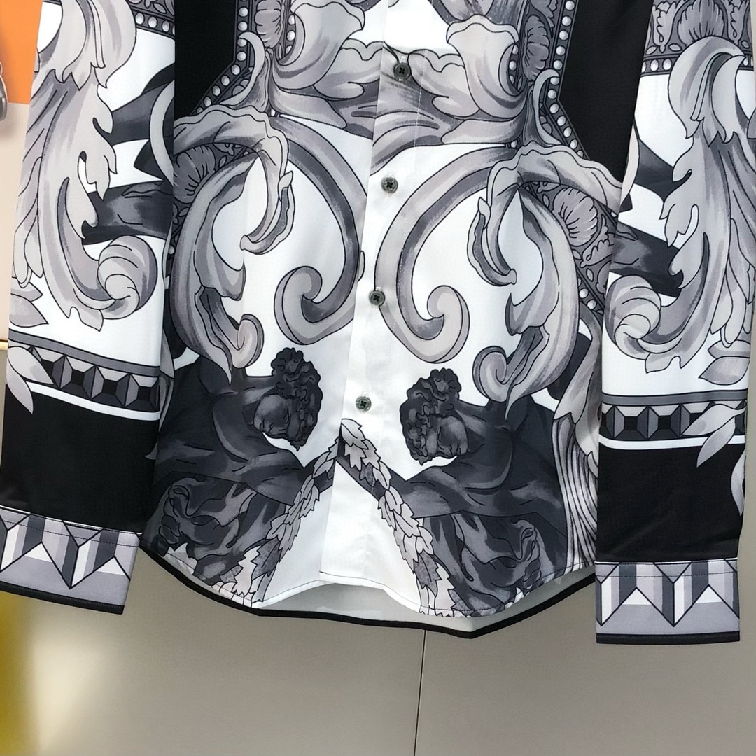 “2025 Versace Men’s Long-Sleeve Shirt: High-Quality Fabric, Digital Logo, Modern Design” - 图片 5