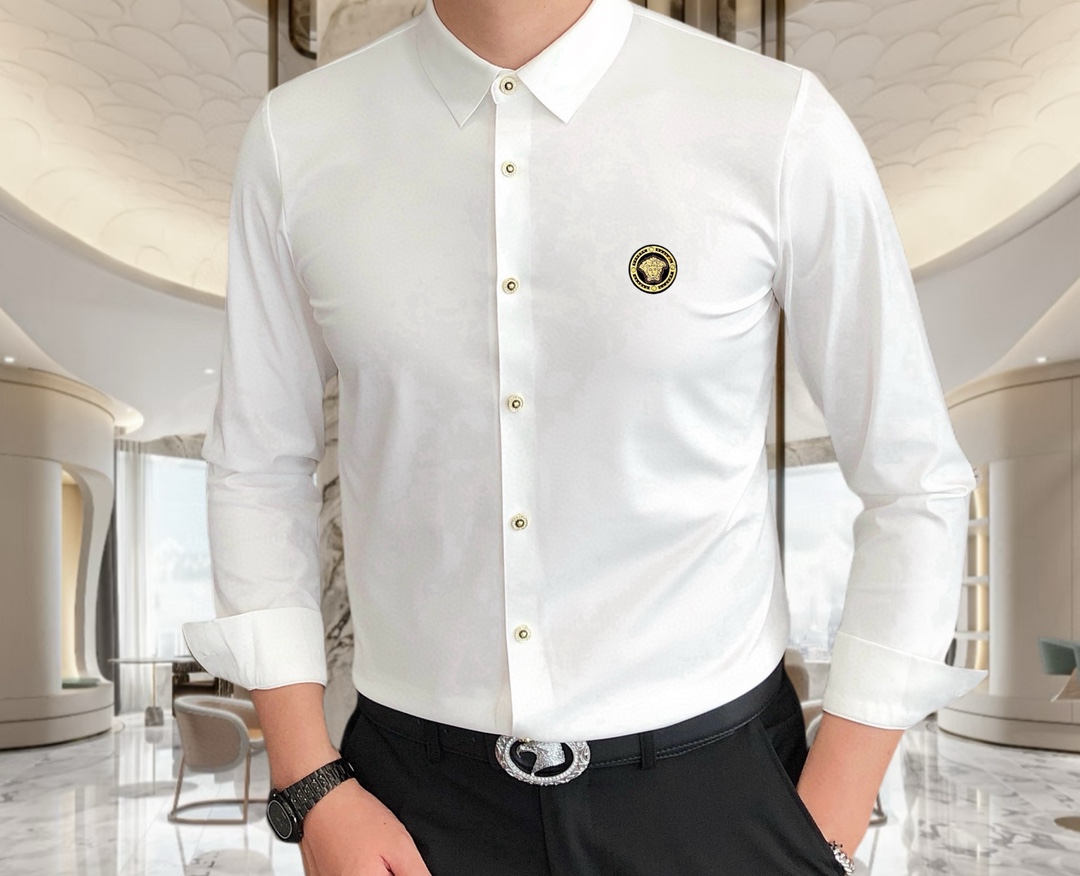 “Versace Van Sage Men’s Long-Sleeve Shirt 2025: High-Quality Fashion with Medusalogo Design, Custom Importation, Various Sizes” - 图片 1