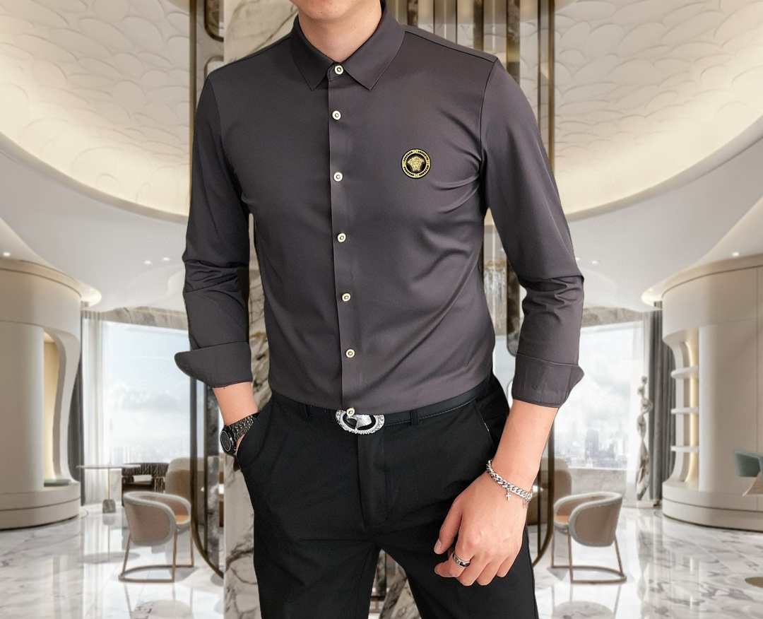 “Versace Van Sage Men’s Long-Sleeve Shirt 2025: High-Quality Fashion with Medusalogo Design, Custom Importation, Various Sizes” - 图片 8