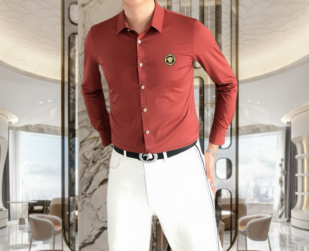“Versace Van Sage Men’s Long-Sleeve Shirt 2025: High-Quality Fashion with Medusalogo Design, Custom Importation, Various Sizes” - 图片 2