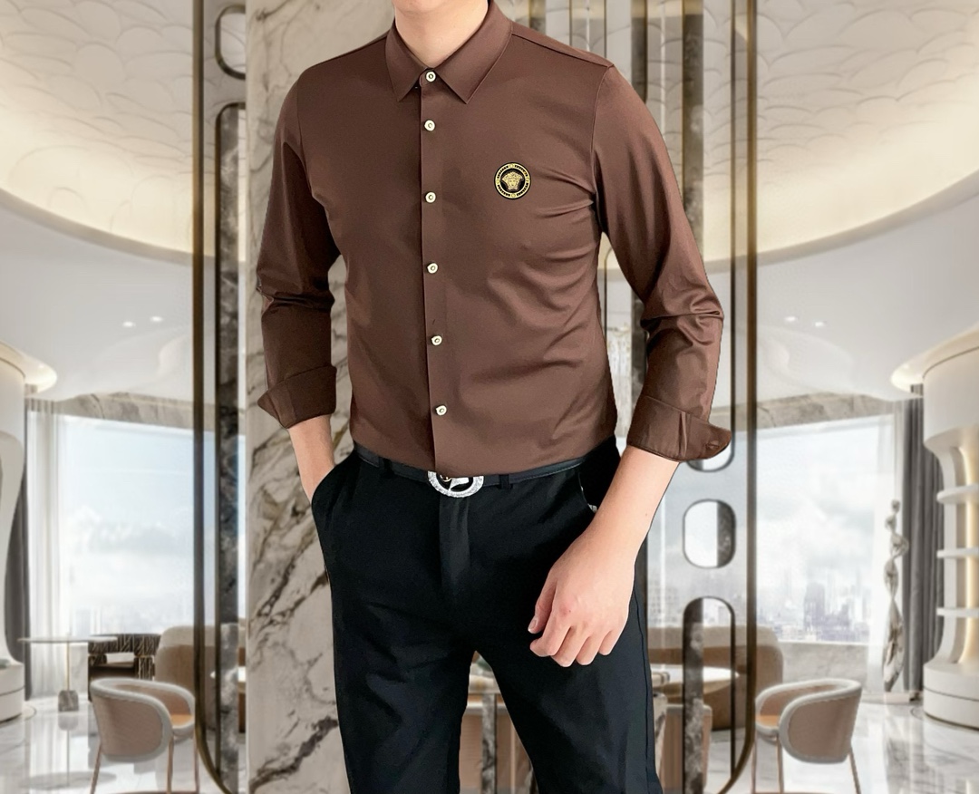 “Versace Van Sage Men’s Long-Sleeve Shirt 2025: High-Quality Fashion with Medusalogo Design, Custom Importation, Various Sizes” - 图片 3