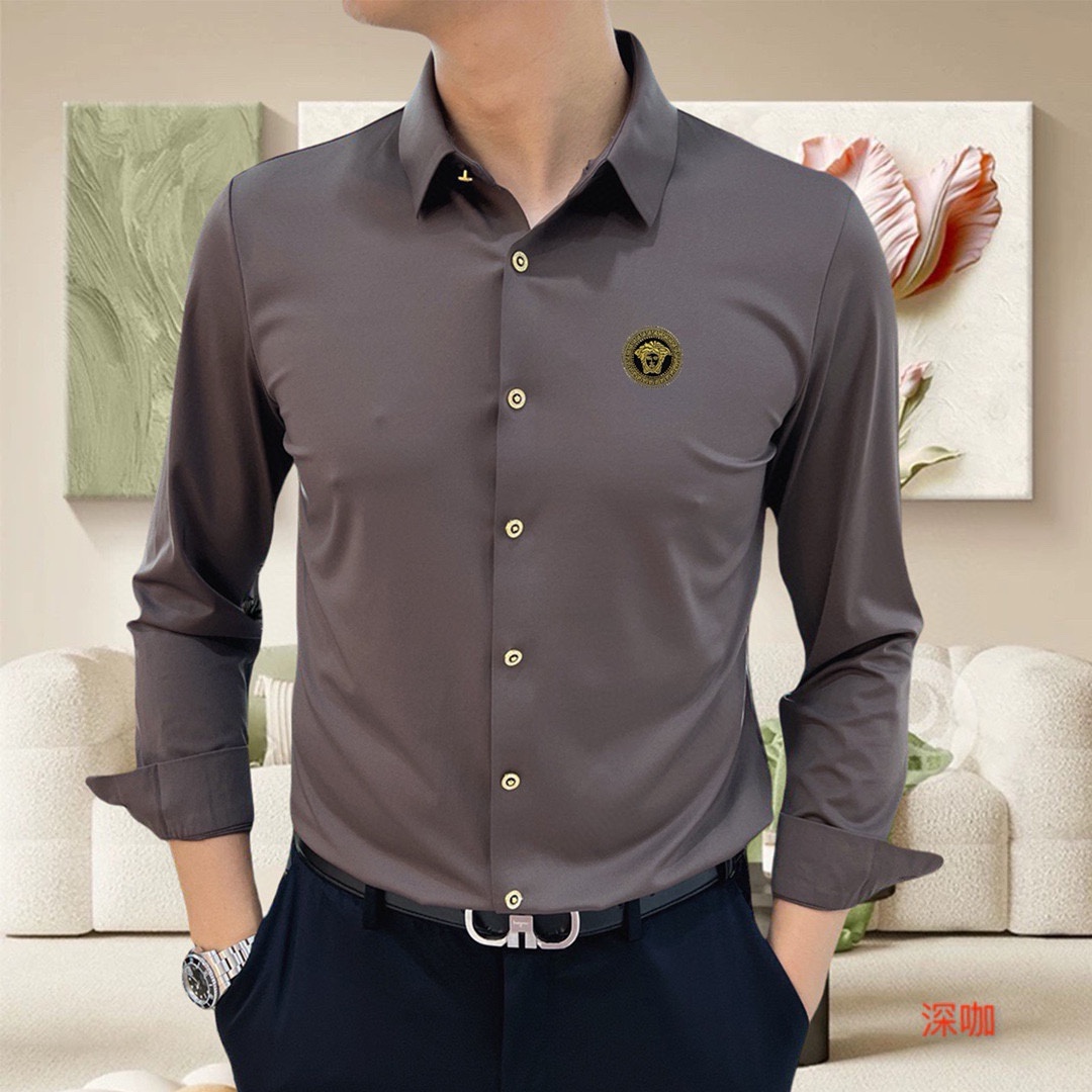 “Versace Van Sage Men’s Long-Sleeved Shirt 2025 Collection with Medusalogo Design, Custom Importation, and Comfortable Fit” - 图片 9