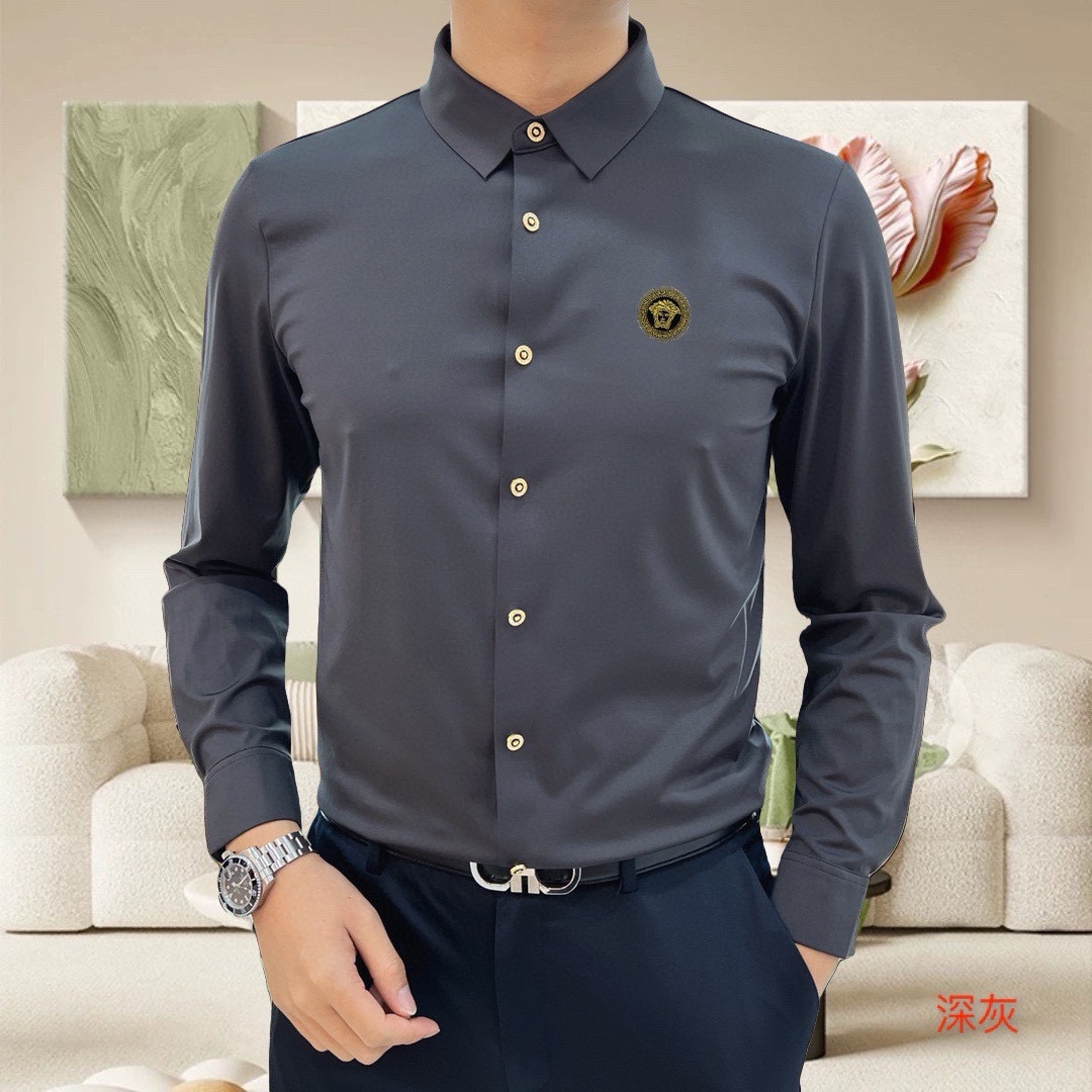 “Versace Van Sage Men’s Long-Sleeved Shirt 2025 Collection with Medusalogo Design, Custom Importation, and Comfortable Fit” - 图片 6