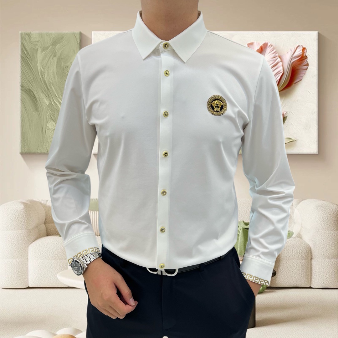 “Versace Van Sage Men’s Long-Sleeved Shirt 2025 Collection with Medusalogo Design, Custom Importation, and Comfortable Fit” - 图片 2