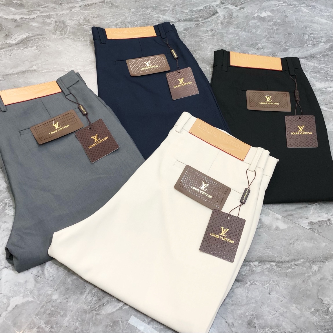 “LV Men’s Raw Cotton High-End Boxers: Customizable, Fine Quality, Business Leisure, Multiple Colors, Size 29-38”