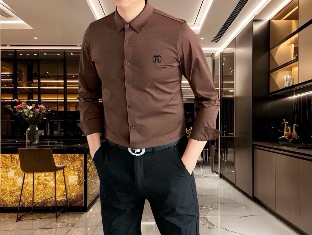 “Men’s Long-Sleeved Barborie Shirt 2025: 3D Logo, Custom Design, Quality, Cosy Style – Size M-4XL” - 图片 4