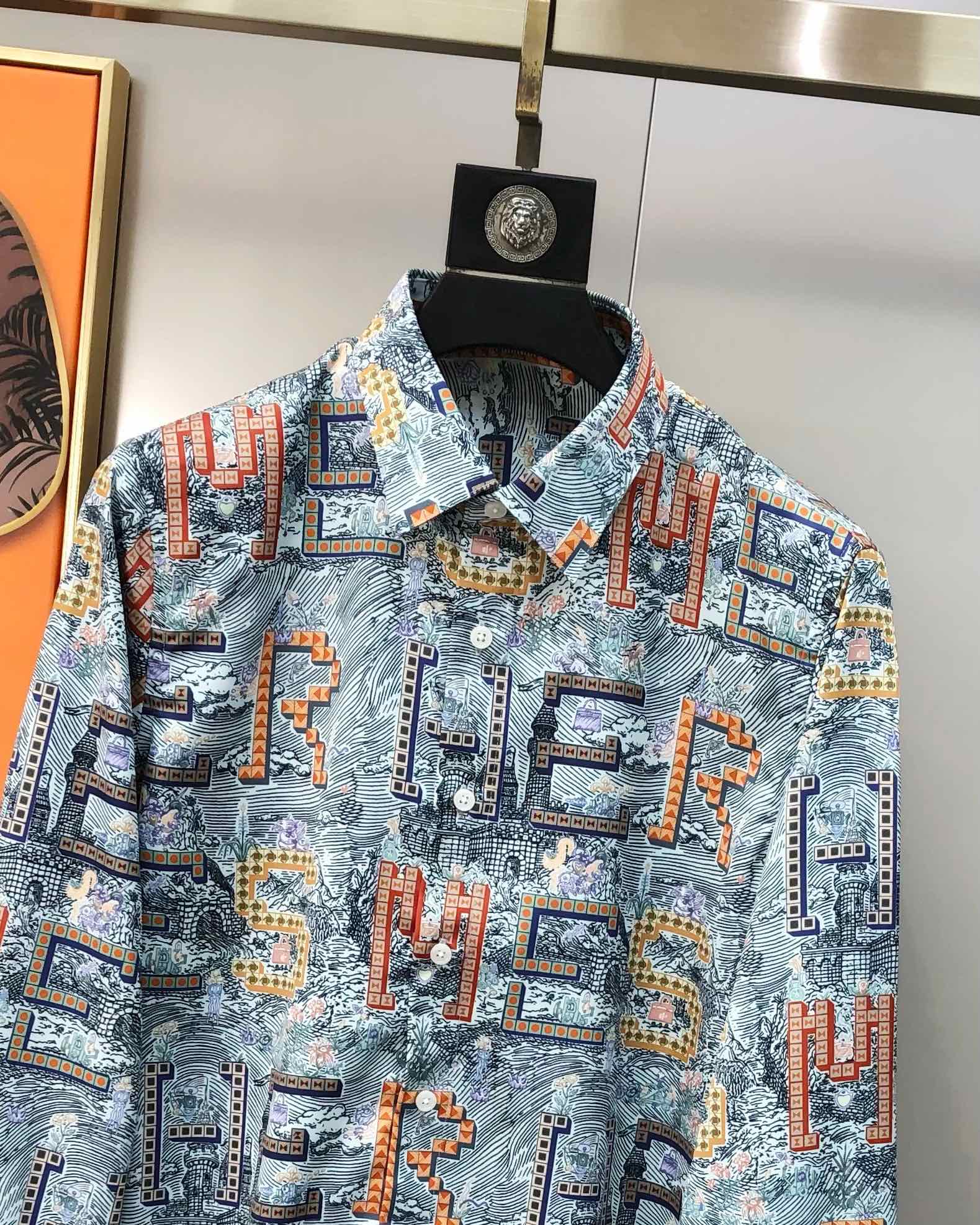 2025 Eimas H*rmes long-sleeve shirt with high-quality design, soft cotton fabric, and stylish details. Sizes S-2XL. - 图片 3