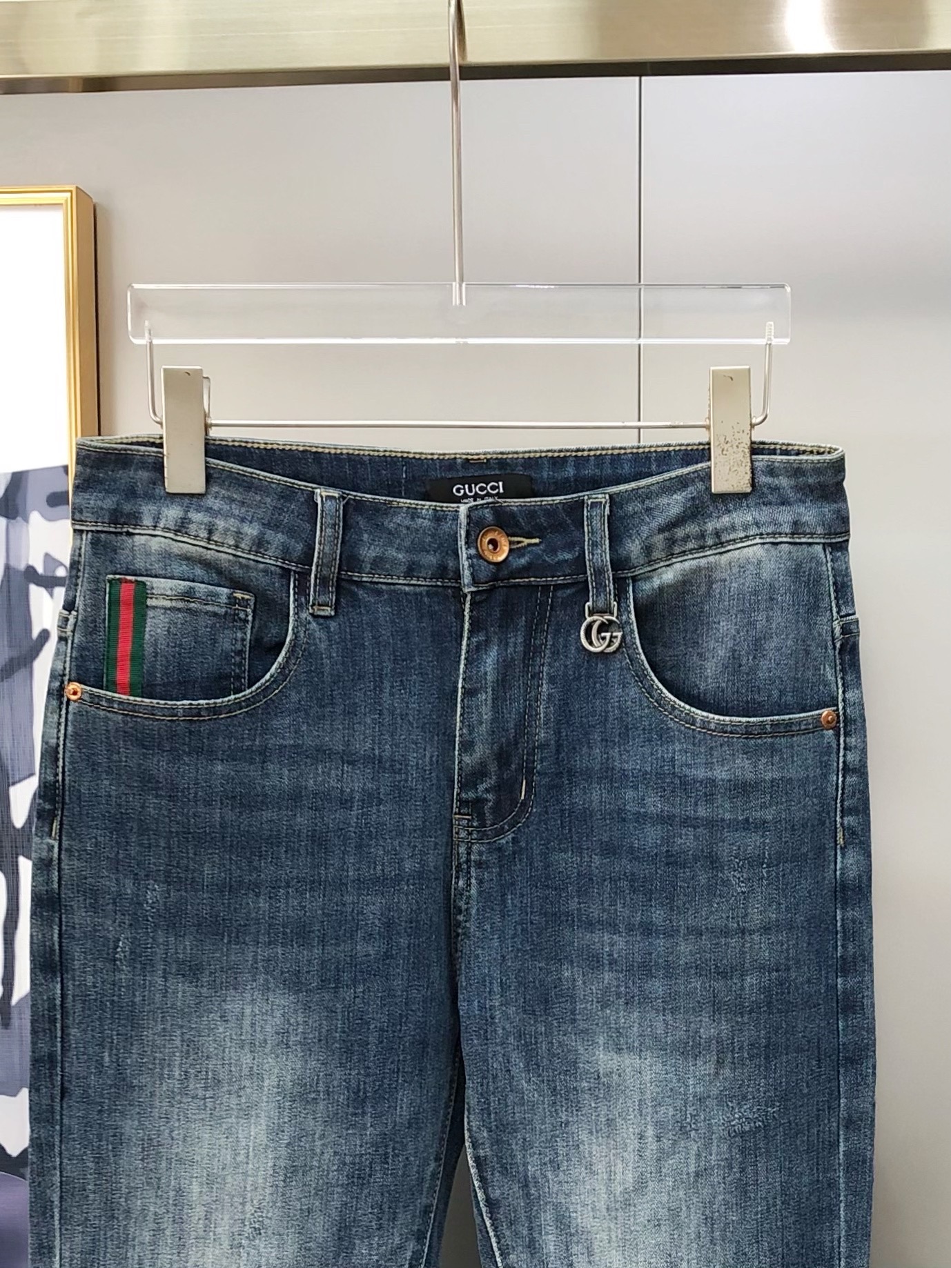 2025 G*cci Short-Legged Fashion: High-End Custom Clothing with Danning Water Wash - 图片 4