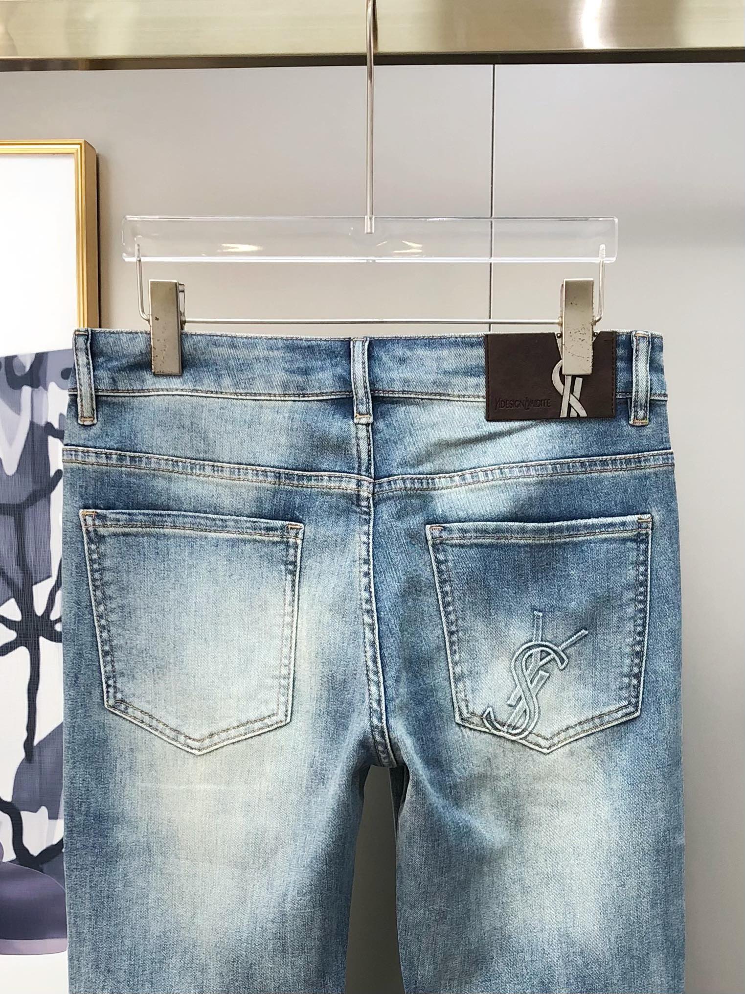 “YSL Men’s Fashion: High-End Custom Jeans with Unique Design and Superior Quality for 2025” - 图片 5