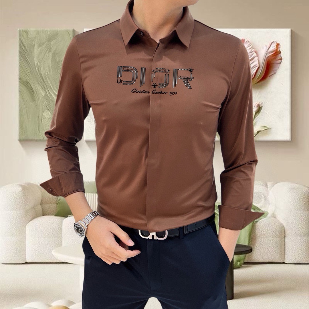 “2025 New Men’s Long-Sleeved Shirts with Bee Logo Designs and High-Quality Tailoring” - 图片 3