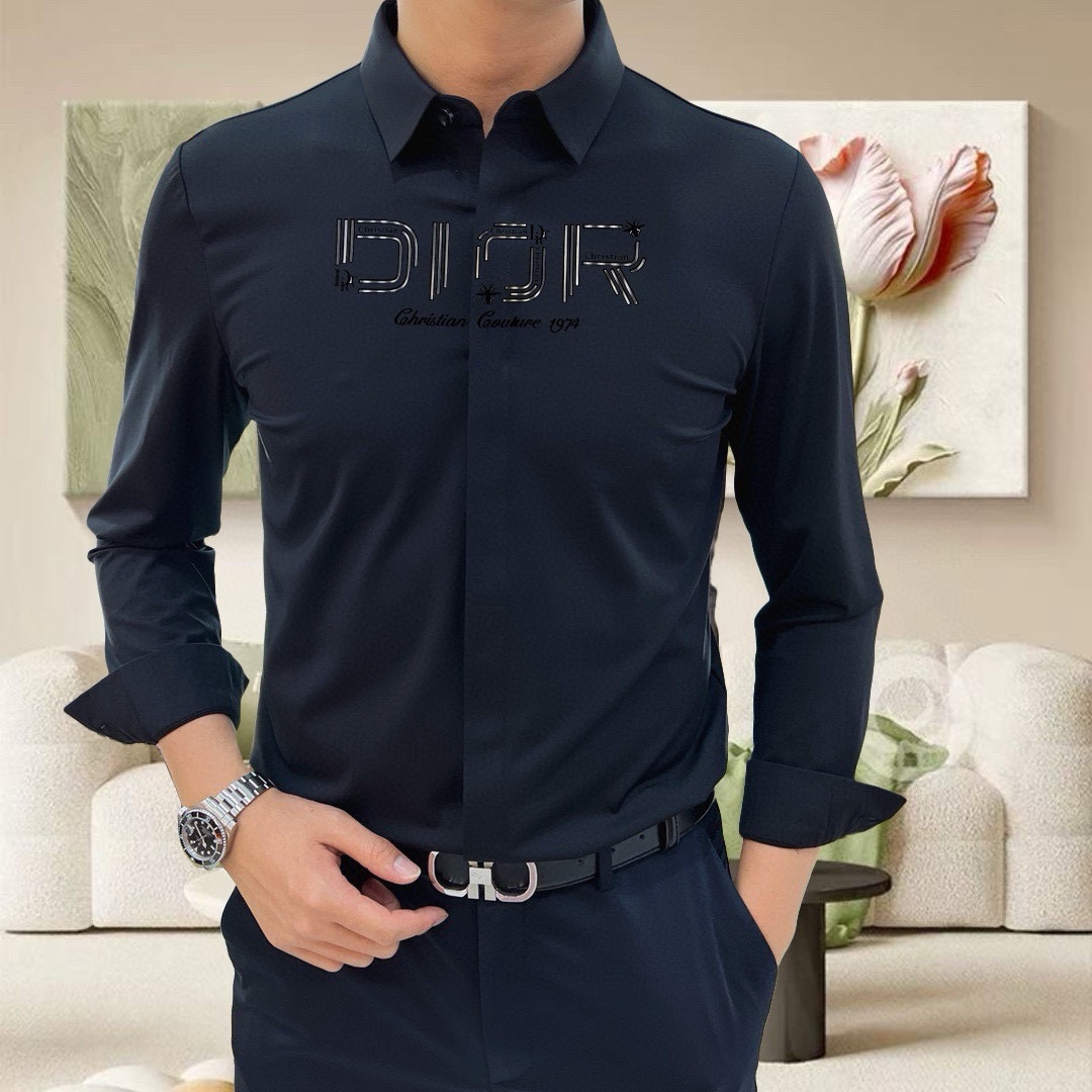 “2025 New Men’s Long-Sleeved Shirts with Bee Logo Designs and High-Quality Tailoring” - 图片 2