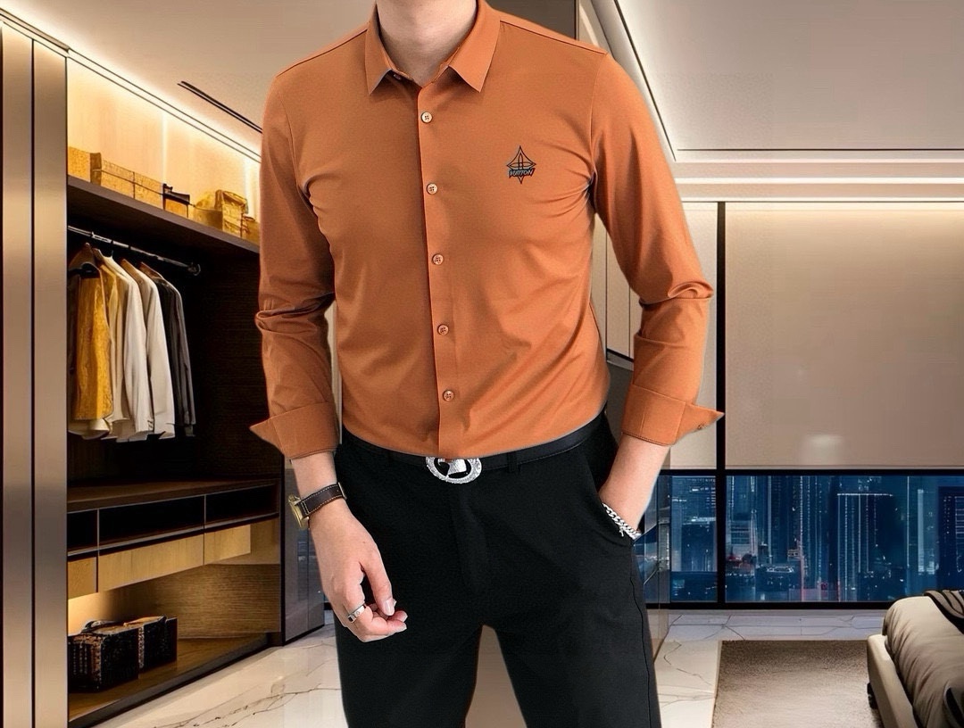“Louis Vuitton 2025 Long-Sleeve Shirt: High-Quality, Simplistic Fashion with 3D Embroidery Logo Design” - 图片 3