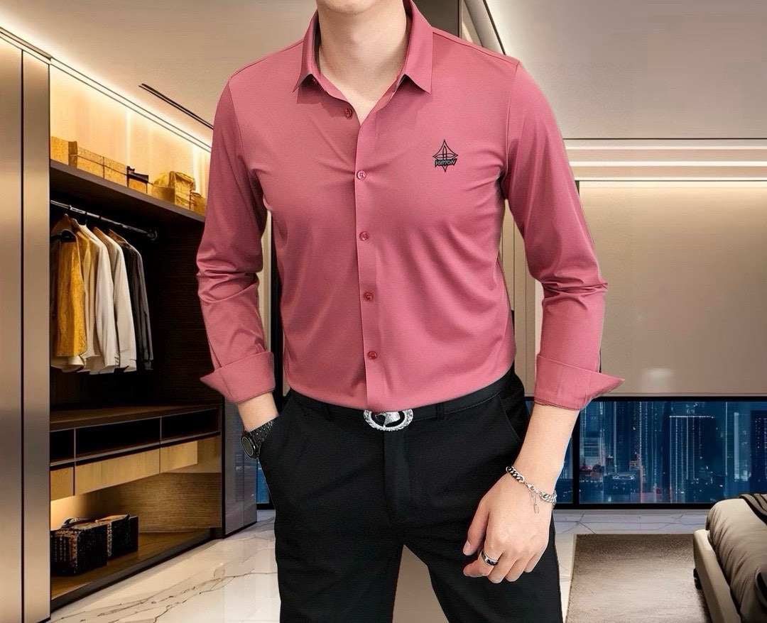 “Louis Vuitton 2025 Long-Sleeve Shirt: High-Quality, Simplistic Fashion with 3D Embroidery Logo Design” - 图片 9