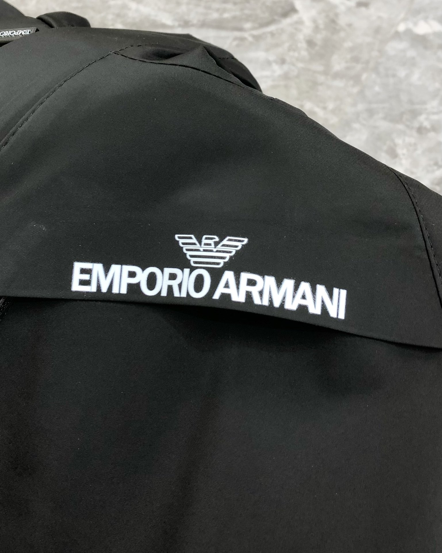 Emporio Armani Men's Black Hooded Windbreaker Jacket - Stylish & Versatile 5 i1755865201 2517 2