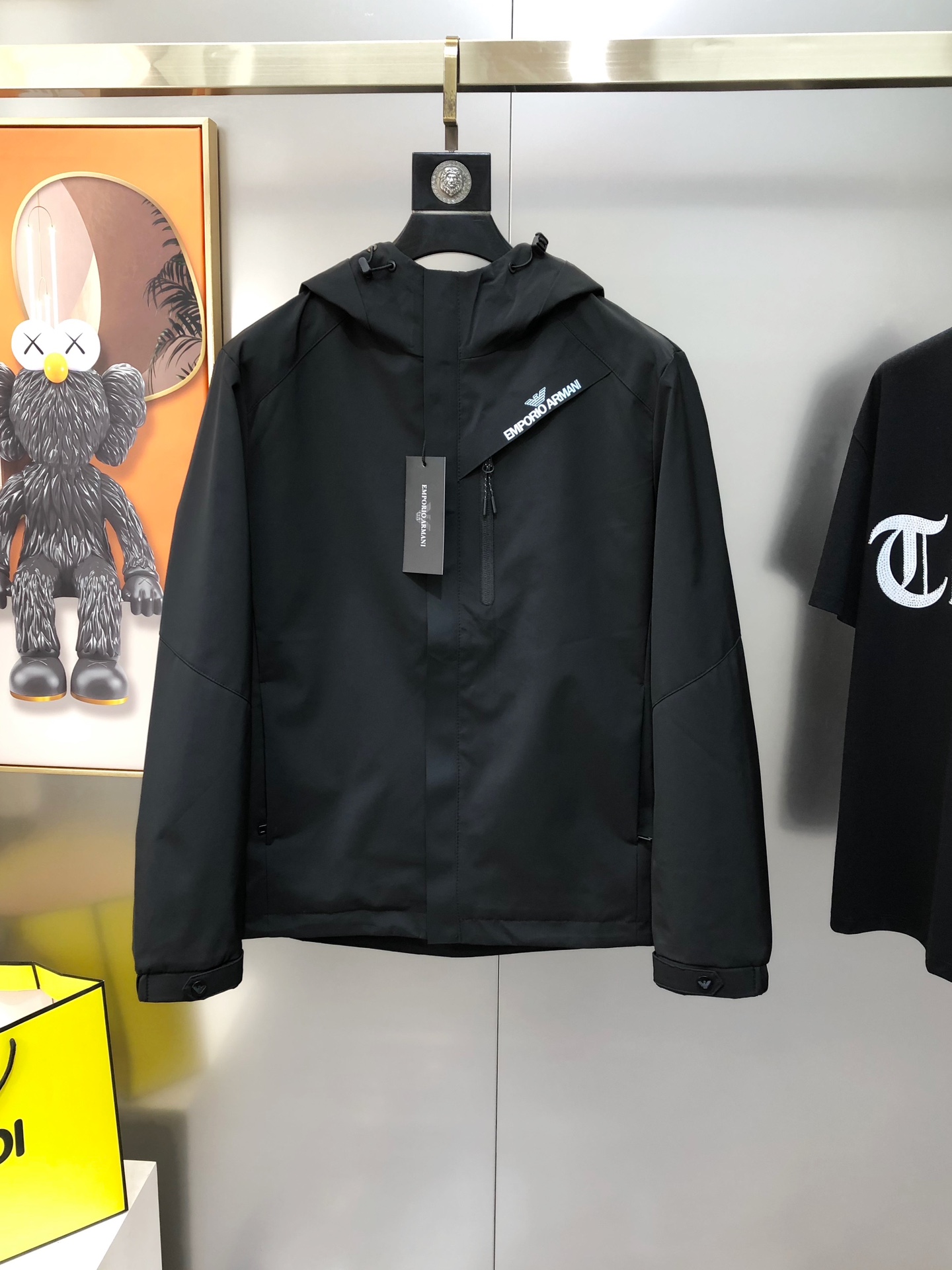 Emporio Armani Men's Black Hooded Windbreaker Jacket - Stylish & Versatile 2 i1755865201 5503 3