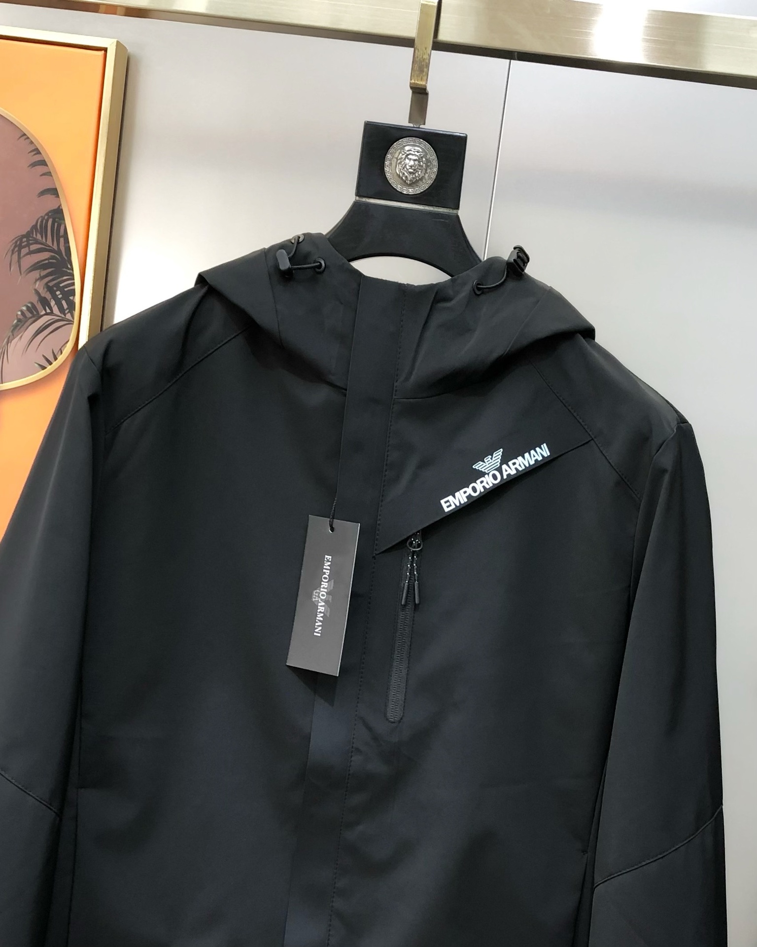 Emporio Armani Men's Black Hooded Windbreaker Jacket - Stylish & Versatile 4 i1755865201 6396 1