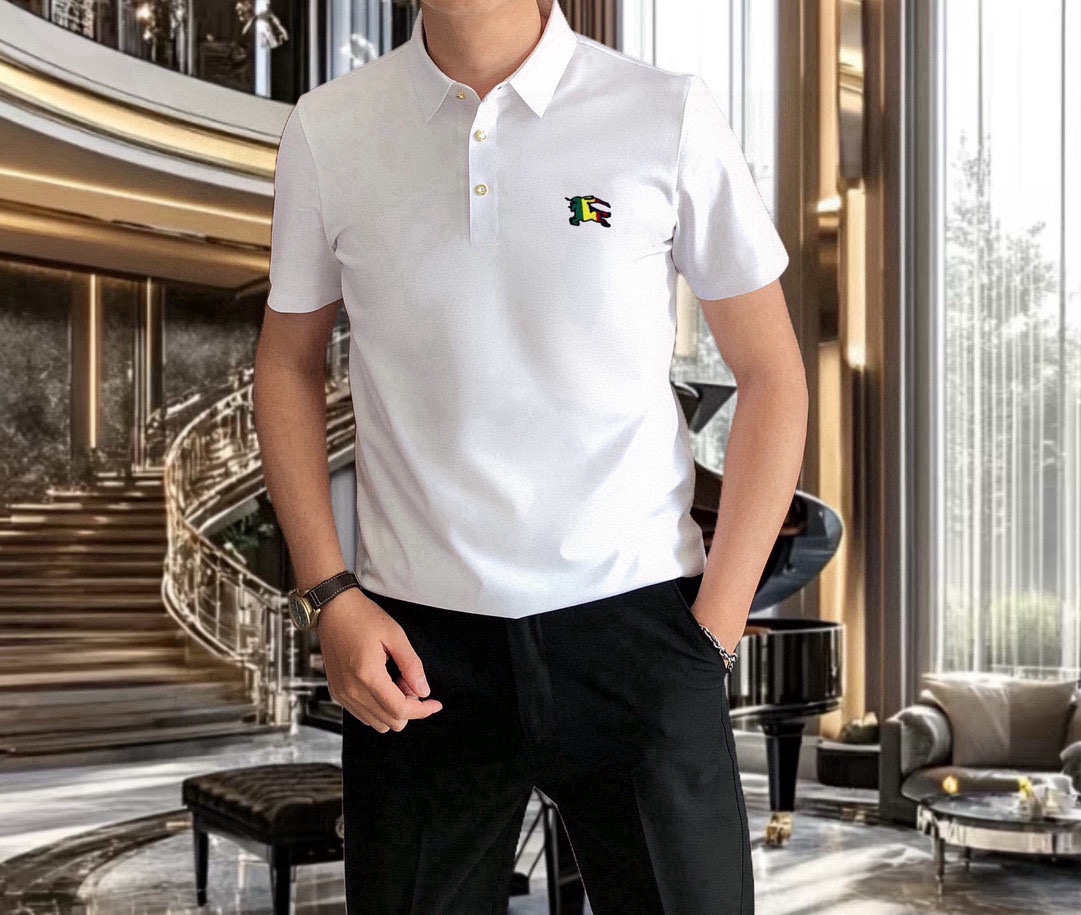 NO:729209,BURBE** Burberry's new 2025 spring and summer original men's lapel short-sleeved Polo shirt T-shirt, popular style, simple, fashionable and versatile, high-end quality, seamless hemming, embroidered war horse logo pattern design on the chest, custom imported double-strand mercerized pique cotton fabric, comfortable to wear, breathable, high-grade and textured, simple and decent, fashionable without losing personality, casual and handsome upper body  Shows the temperament of a big brand. Sizes M-4XL (the maximum wear is about 195 pounds. Please state your height and weight when placing an order), burberry, burberry, T-shirt, tees, t-shirt,19860909BURBE** 巴宝莉2025春夏新款原单男士翻领短袖Polo衫T恤 爆款 简洁时尚百搭 高端品质 无缝包边 胸前刺绣战马logo图案设计 定制进口双股丝光珠地棉面料 穿着舒适 透气 档次高很有质感 简单大方得体 时尚不失个性 上身休闲随性 帅气有型 彰显大牌气质.尺码M-4XL（最大可穿195斤左右 下单请报身高体重）,,burberry,burberry,T-shirt,tees，t-shirt,,Men's clothing