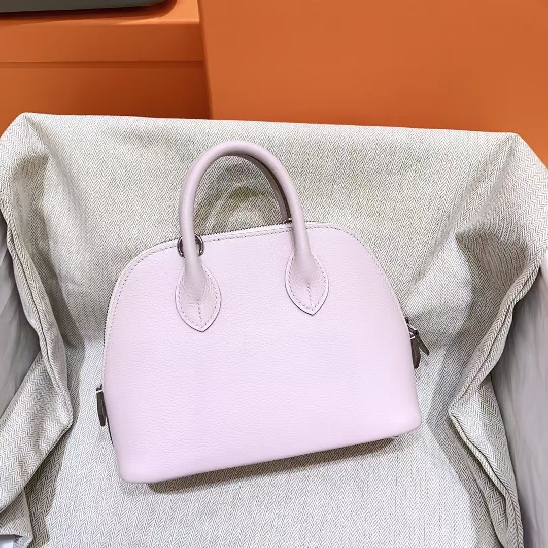 NO:699242,Pattern sewing Evercolor fantasy pink and purple Mini Bolide silver buckle, Hermes,19860909对版缝Evercolor 梦幻粉紫 Mini Bolide 银扣,,Hermes,,Bag