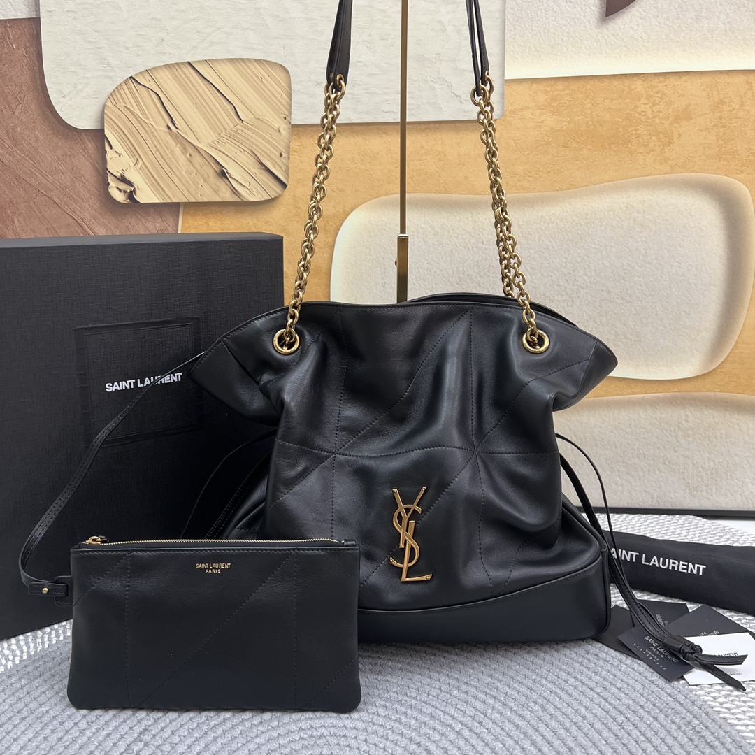 Yves Saint Laurent Borsette Borse Tote Cotone Pelle di pecora Catene