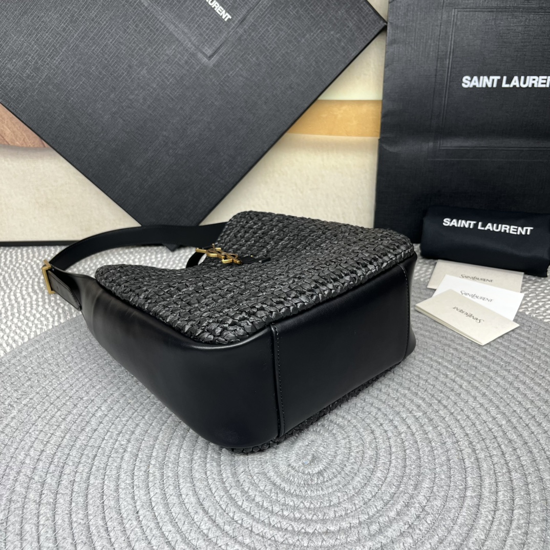 Saint Laurent Black woven leather shoulder everyday