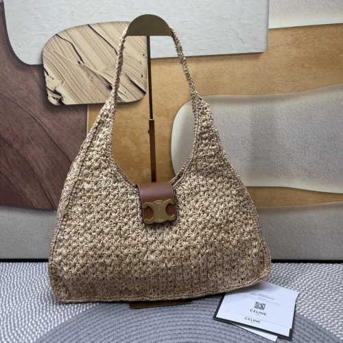 Celine Cabas Triomphe Raffia Bag: Handwoven Style from Madagascar 1 Celine Cabas Triomphe Raffia Bag: Handwoven Style from Madagascar