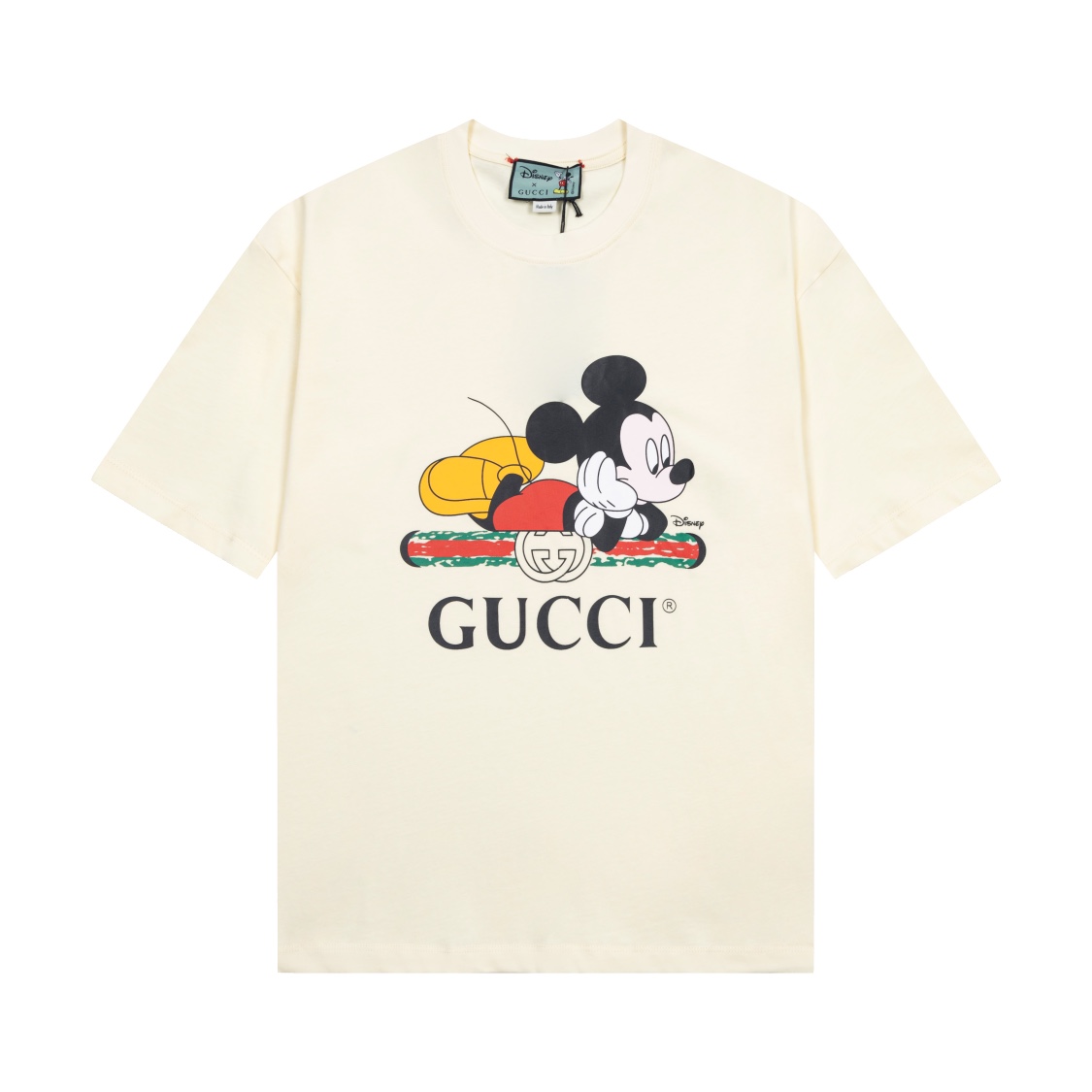 【Versión superior, calidad de sitio oficial】 -GUcci Gucci X Dsiney edición conjunta Mickey Mouse estampado cuello redon…