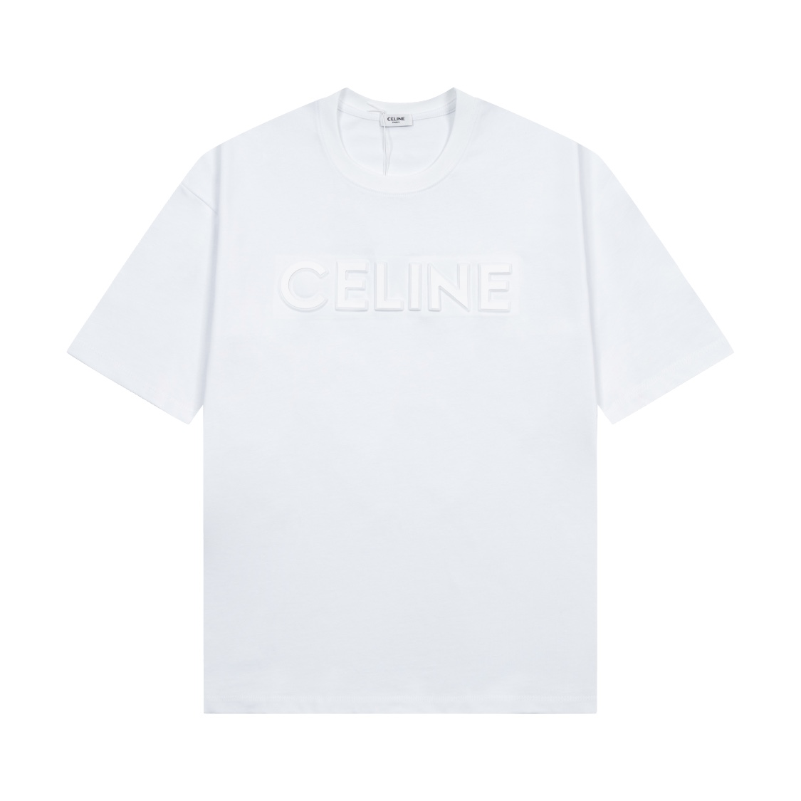 【Versión tope, calidad de la web oficial】 -CELINE·Celine 24ss camiseta de cuello redondo con estampado en relieve 3D -C…