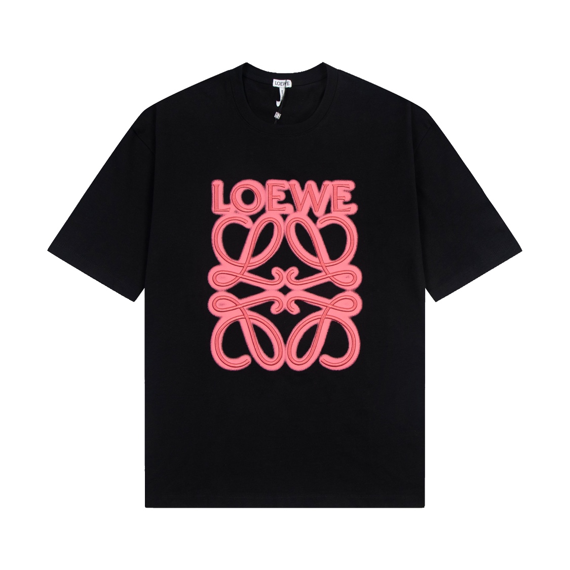 🅿️95 【顶级版本 官网品质】 -LOEWE·罗意威𝟮𝟰𝘀𝘀 霓虹印花刺绣圆领短袖T恤 -购入原版开模打造，细节决定成败 OS落肩版型 无性别区分 -采用280g重磅100%纯棉 面料手感丝滑柔软亲肤 螺纹同缸定织定染零色差独…