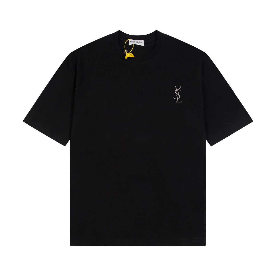 【Versión top, calidad de sitio web oficial】 -SAINT LAURENT·YSL 24ss Camiseta de cuello redondo con logo bordado -Compra…